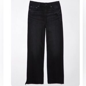 American Eagle Outfitters Black Strigid Super Wide Leg Baggy Jeans